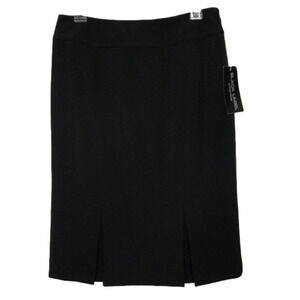 NWT - EVAN PICONE BLACK LABEL - Black Side Zip Pleated Hem Pencil Skirt - Size 4